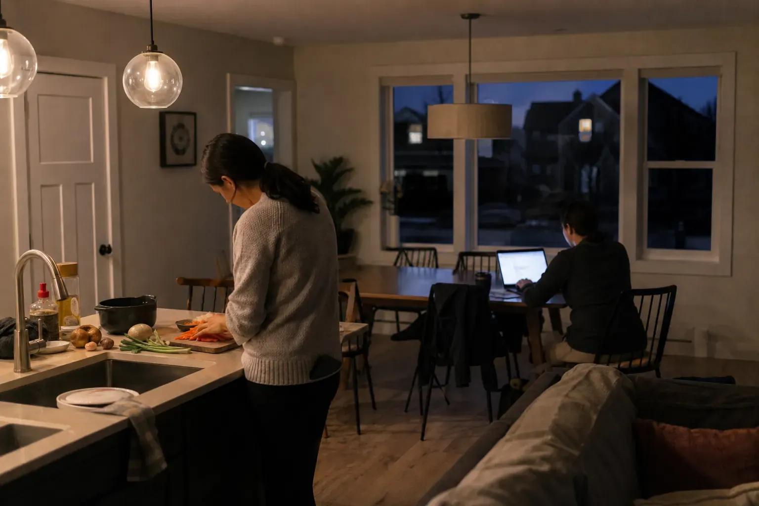 Home keeping essential lights and appliances running during a grid outage