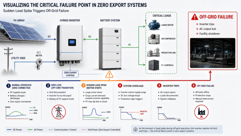 Where Does Hybrid Inverter Zero Export Create the Greatest Risk?
